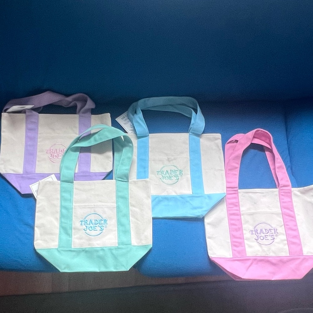 Trader Joe's Pastel Canvas Tote Bags